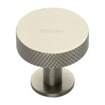 M Marcus Heritage Brass Knurled Disc Design Cabinet Knob with Rose 38mm 